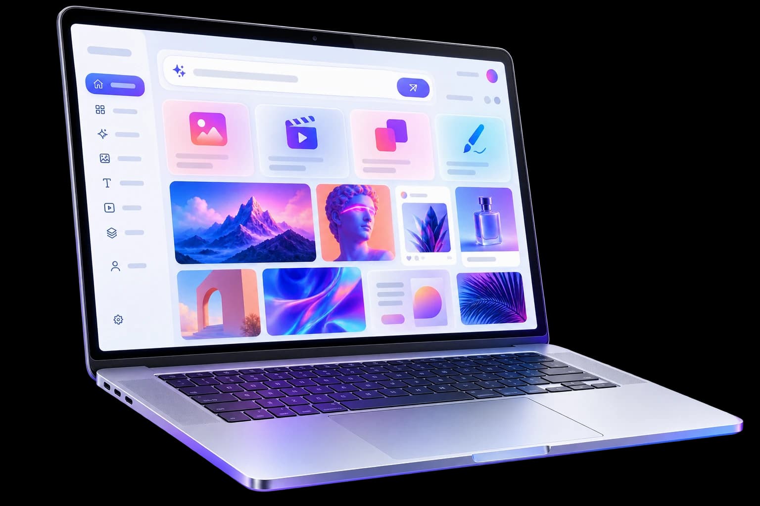 The Shilvanta workspace showing AI-generated presentations, images and brand assets