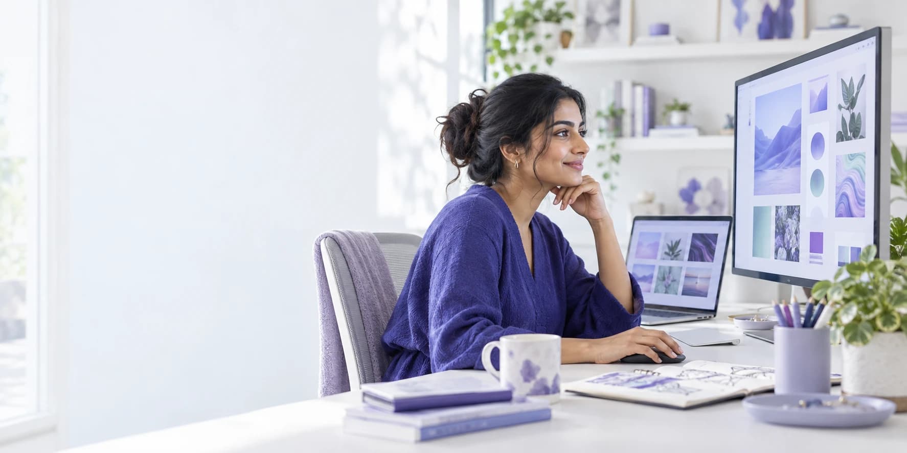 A product designer exploring the newest Shilvanta creative tools